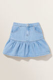 Denim Frill Skirt  Bleached Blue  hi-res