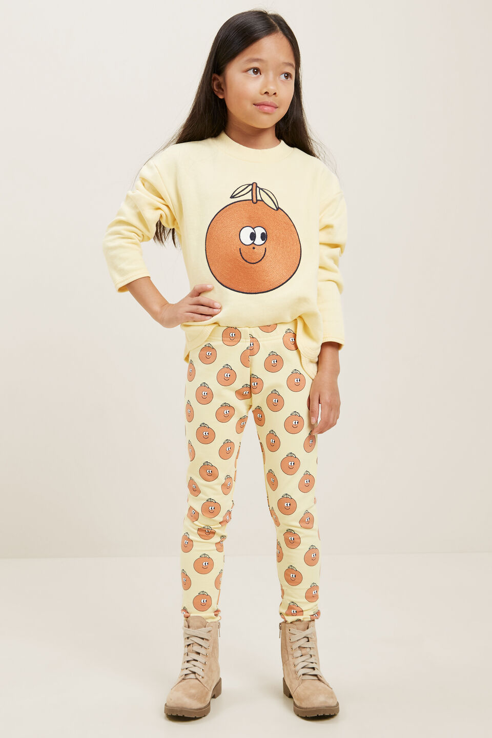 Orange Terry Leggings  Buttercup