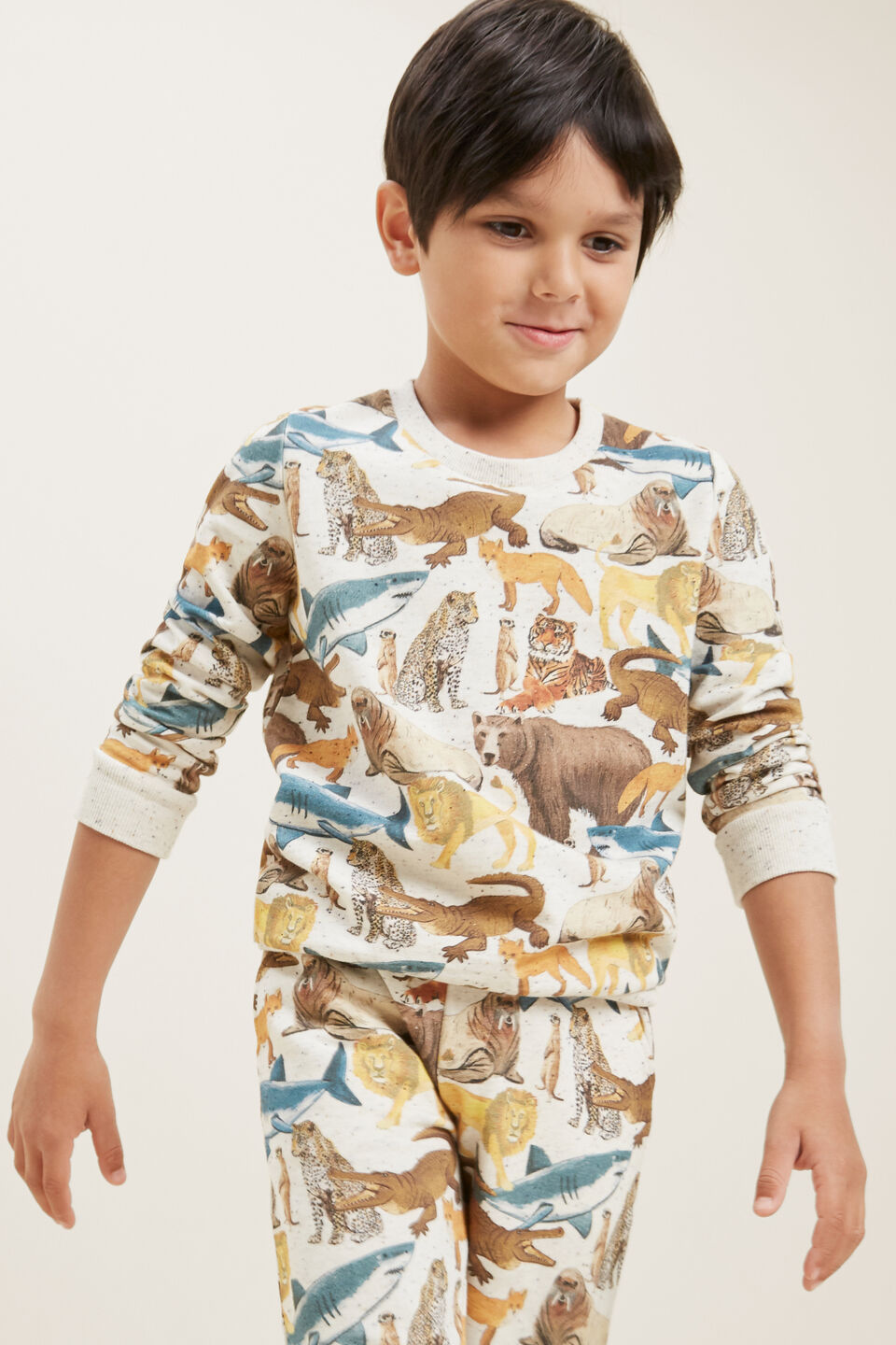 Digi Print Animal Windcheater  Cream Speckle