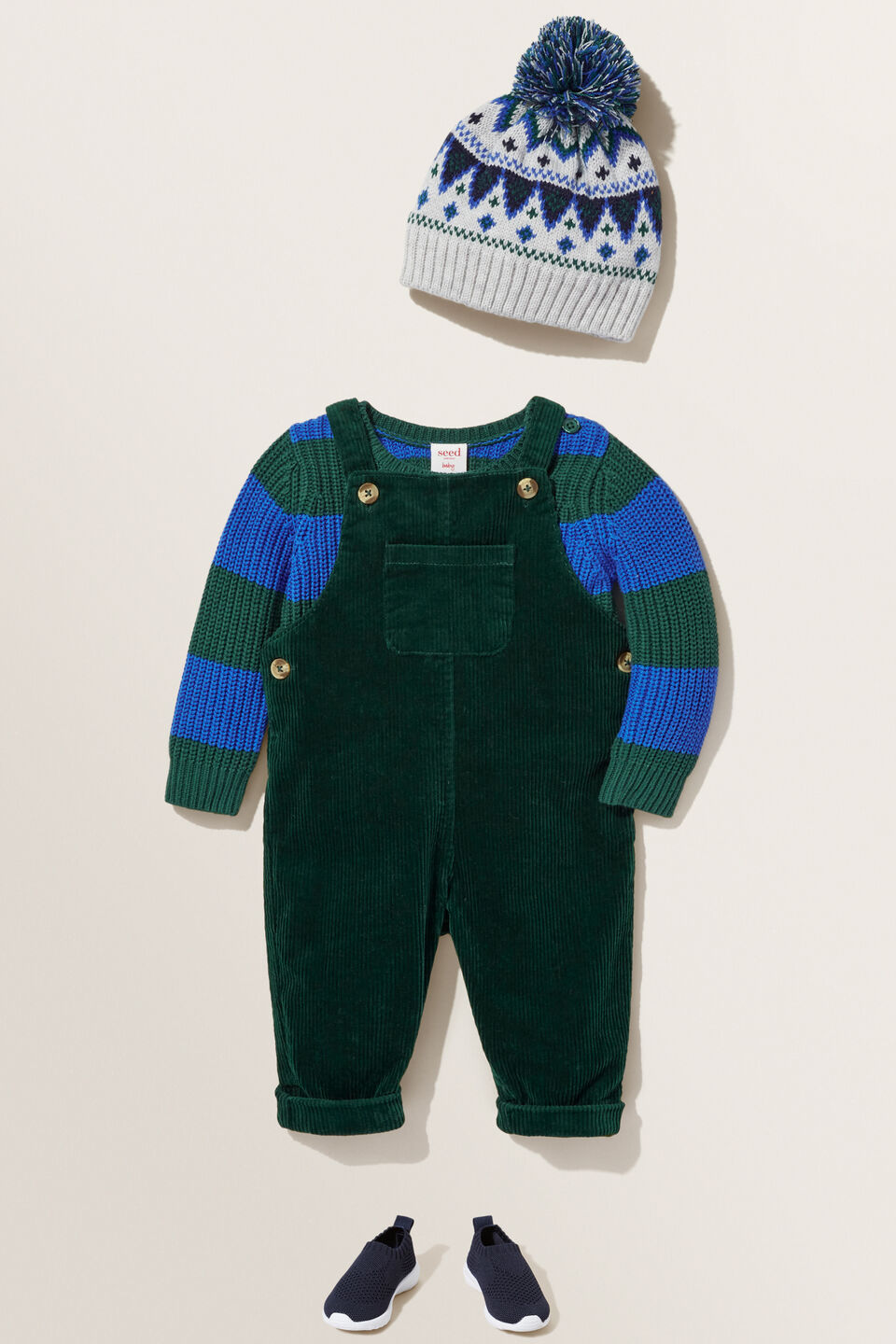 Corduroy Overalls  Bottle Green