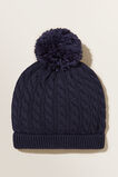 Midnight Blue Cable Knit Beanie  Midnight Blue  hi-res