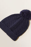 Midnight Blue Cable Knit Beanie  Midnight Blue  hi-res