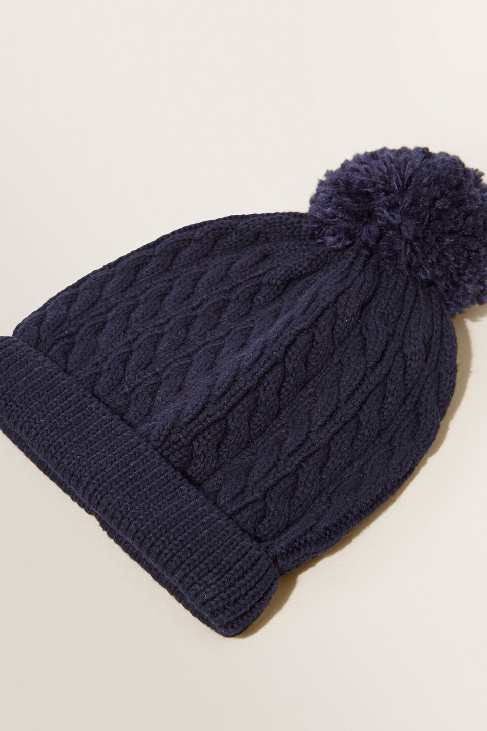 Midnight Blue Cable Knit Beanie  Midnight Blue