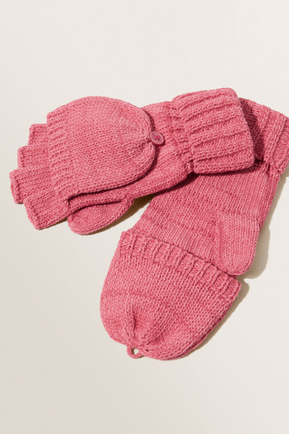 Chenille Mittens  Berry