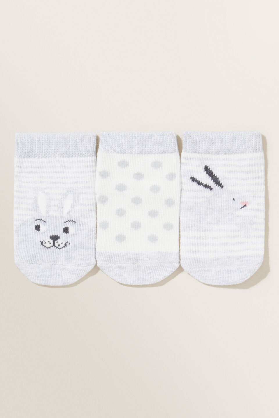 Bunny Socks 3 Pack  Grey