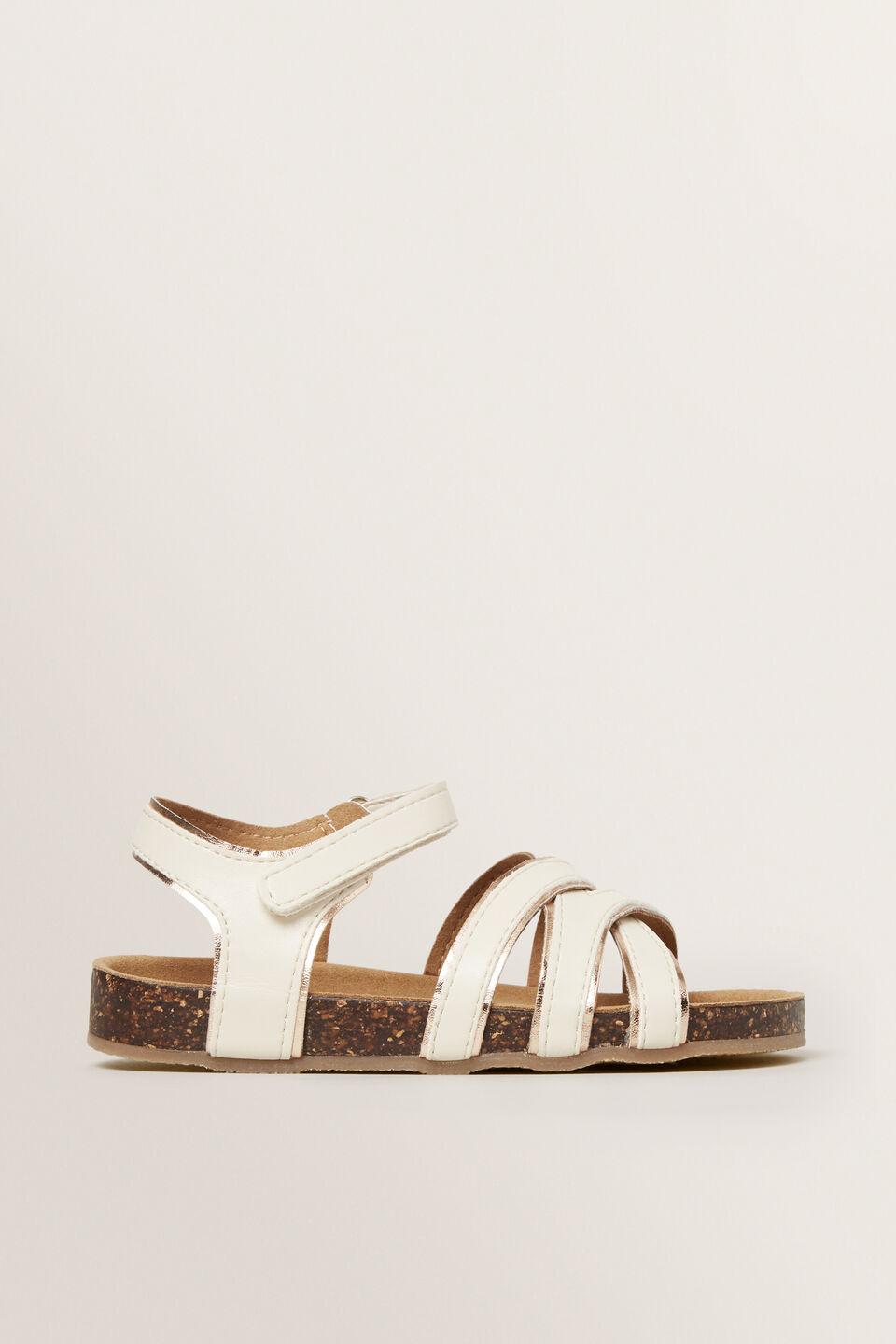 Criss Cross Strap Sandal  Natural