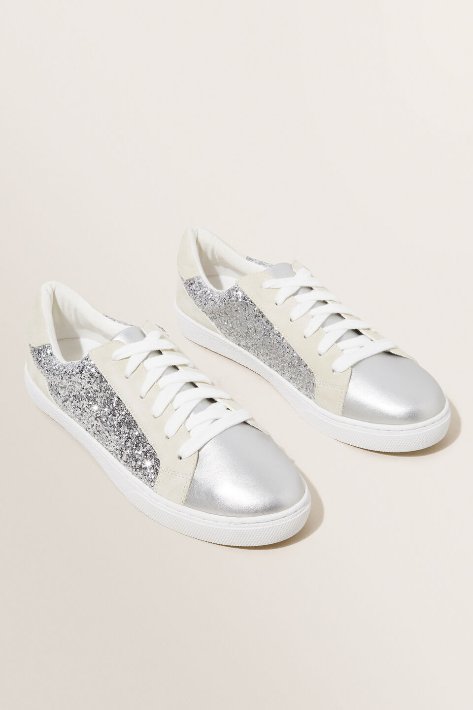 Glitter Low Top  Silver