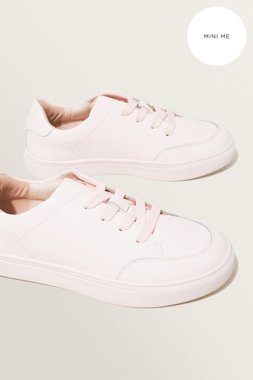 Mini Me Leather Sneaker  Ash Pink