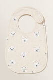 Bear Print Bib  Oat Speckle  hi-res