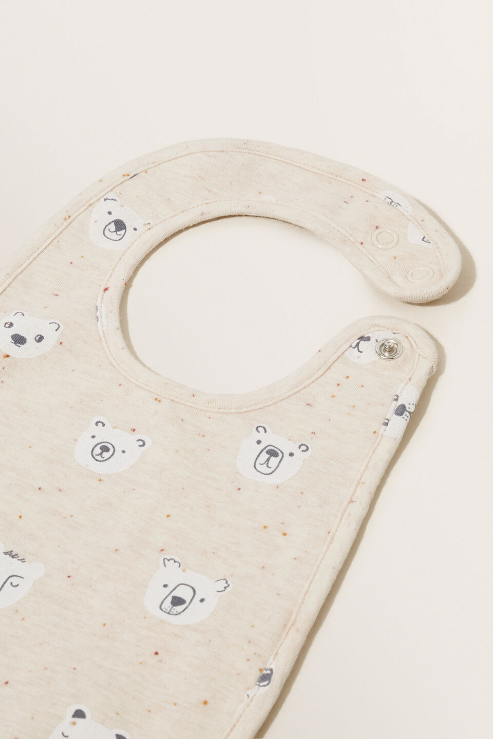 Bear Print Bib  Oat Speckle