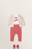 Fluffy Stripe Cardigan  Snow  hi-res