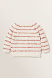 Fluffy Stripe Cardigan  Snow  hi-res