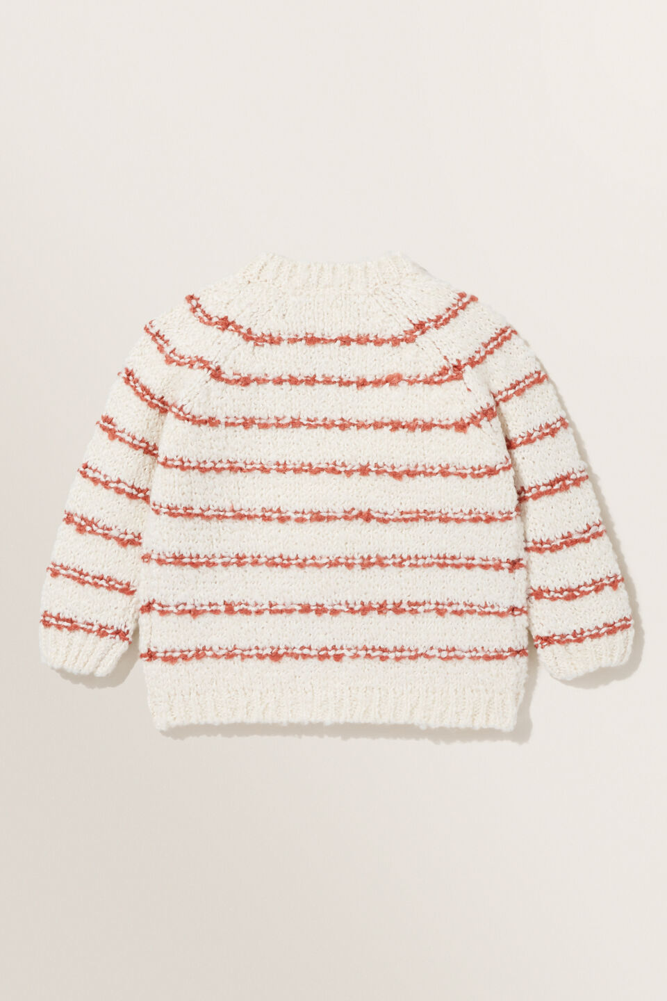 Fluffy Stripe Cardigan  Snow