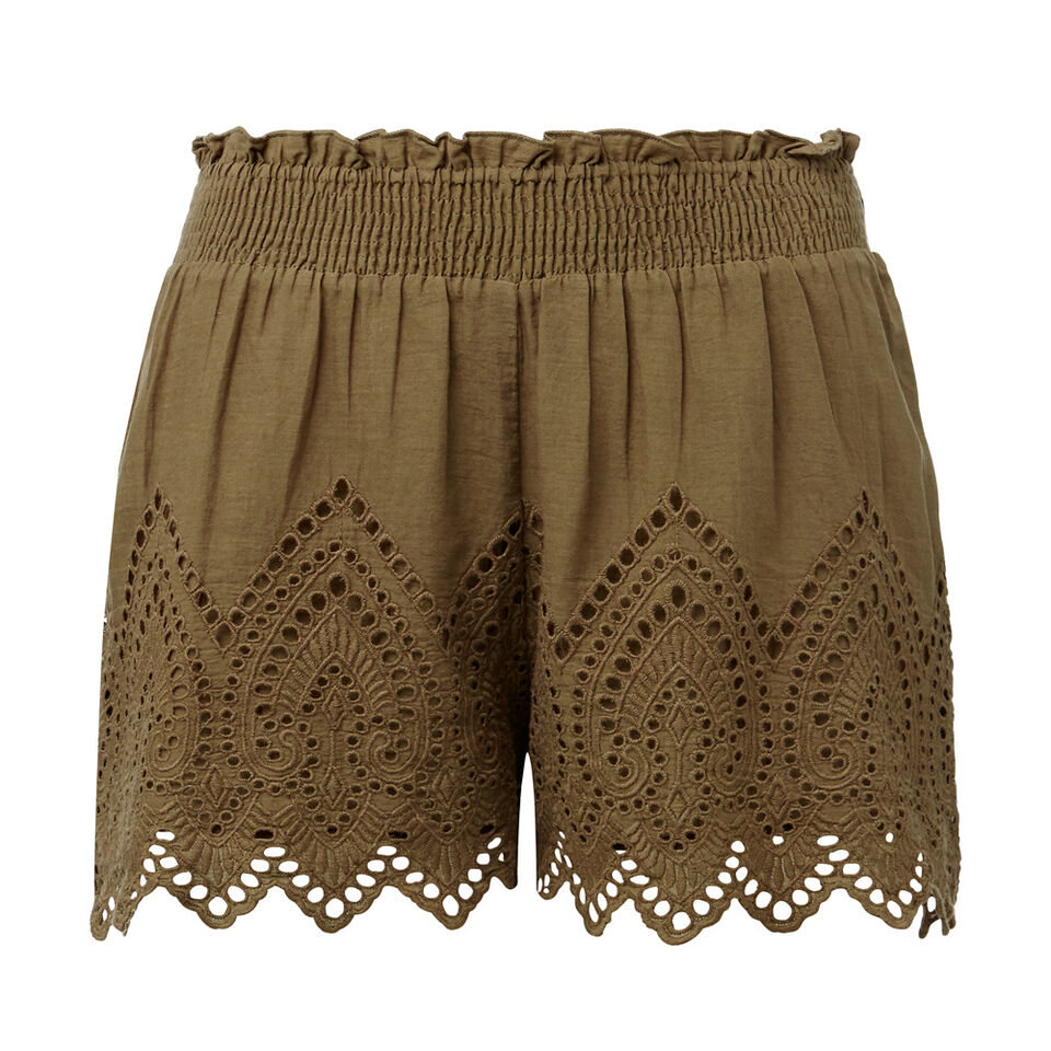 Shirred Broderie Short  