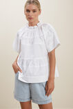 High Neck Poplin Blouse  Whisper White  hi-res