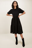 Crepe Tiered Midi Dress  Black  hi-res