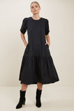 Poplin Midi Dress  Black  hi-res