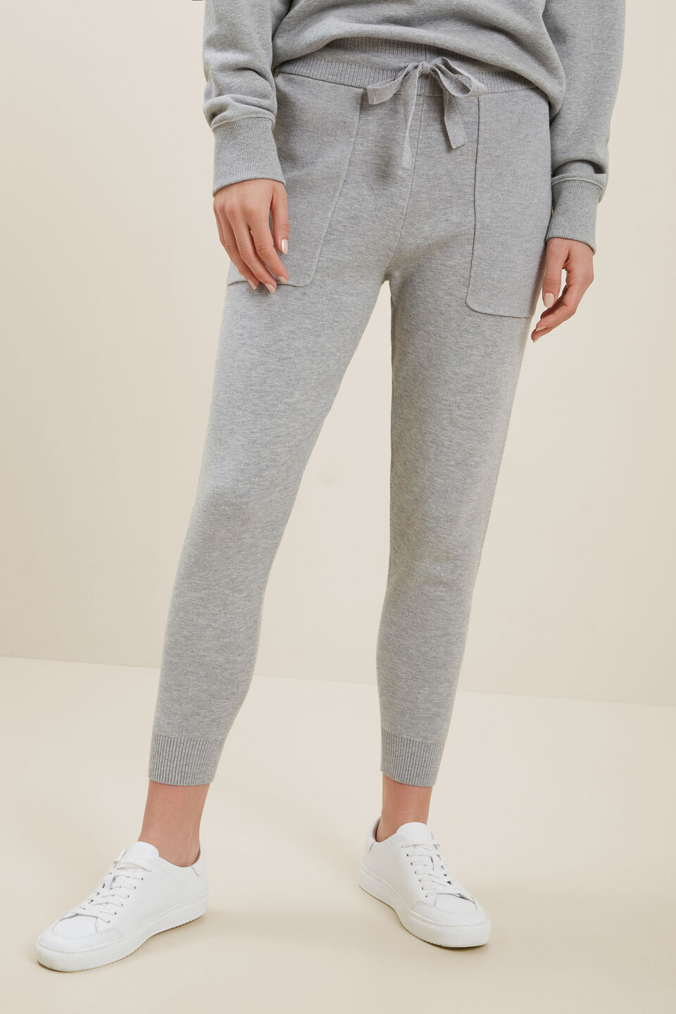 Knitted Marle Trackpants  Dim Grey Marle