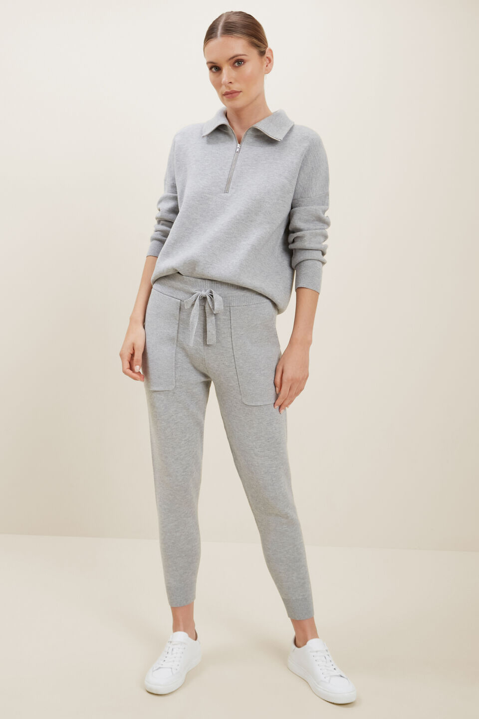 Knitted Marle Trackpants  Dim Grey Marle