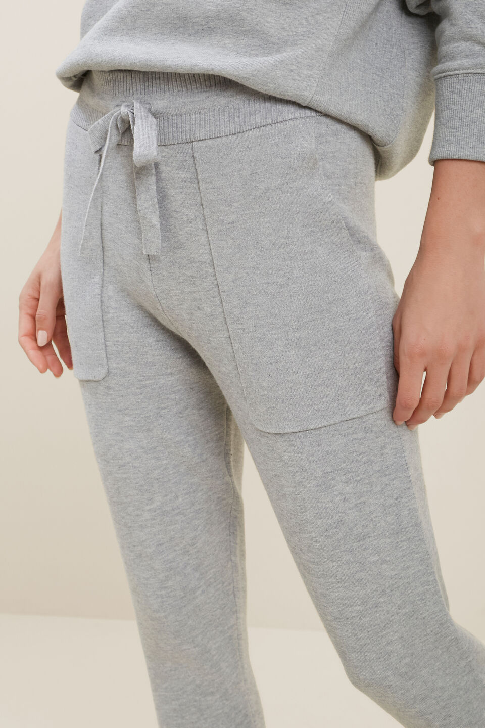 Knitted Marle Trackpants  Dim Grey Marle