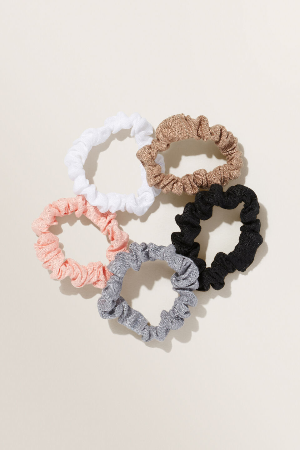 Linen Mini Scrunchies  Pink