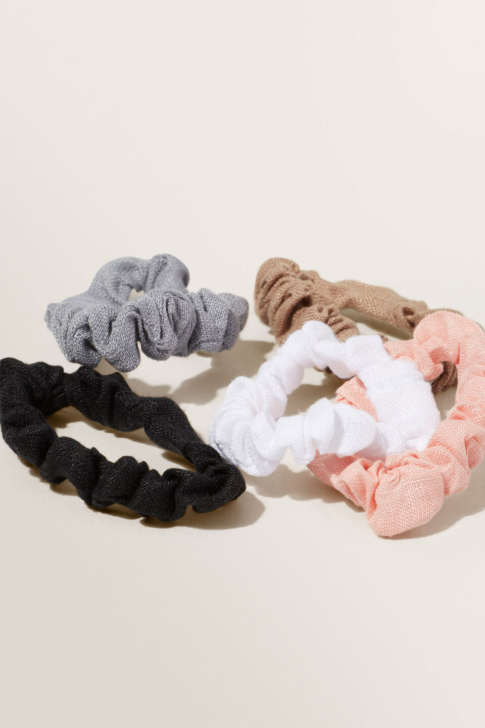 Linen Mini Scrunchies  Pink