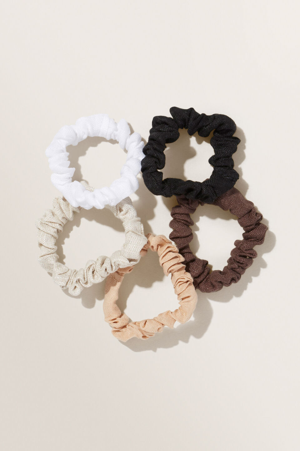 Linen Mini Scrunchies  Neutral