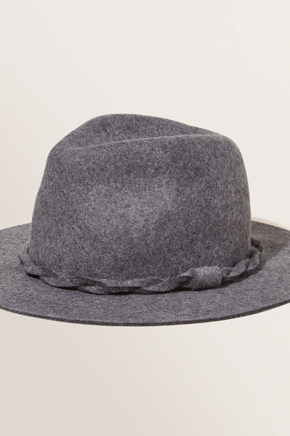 Wool Panama Hat  Dark Grey Marle