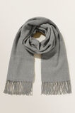 Wool Blend Scarf  Grey  hi-res