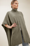 Split Front Poncho  Olive Khaki Marle  hi-res