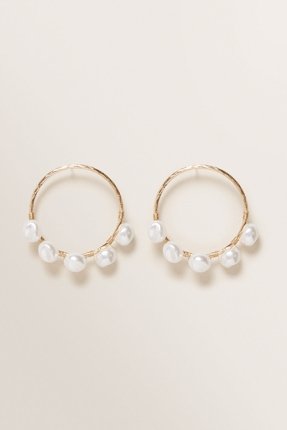 Front Facing Pearl Earrings  Gold