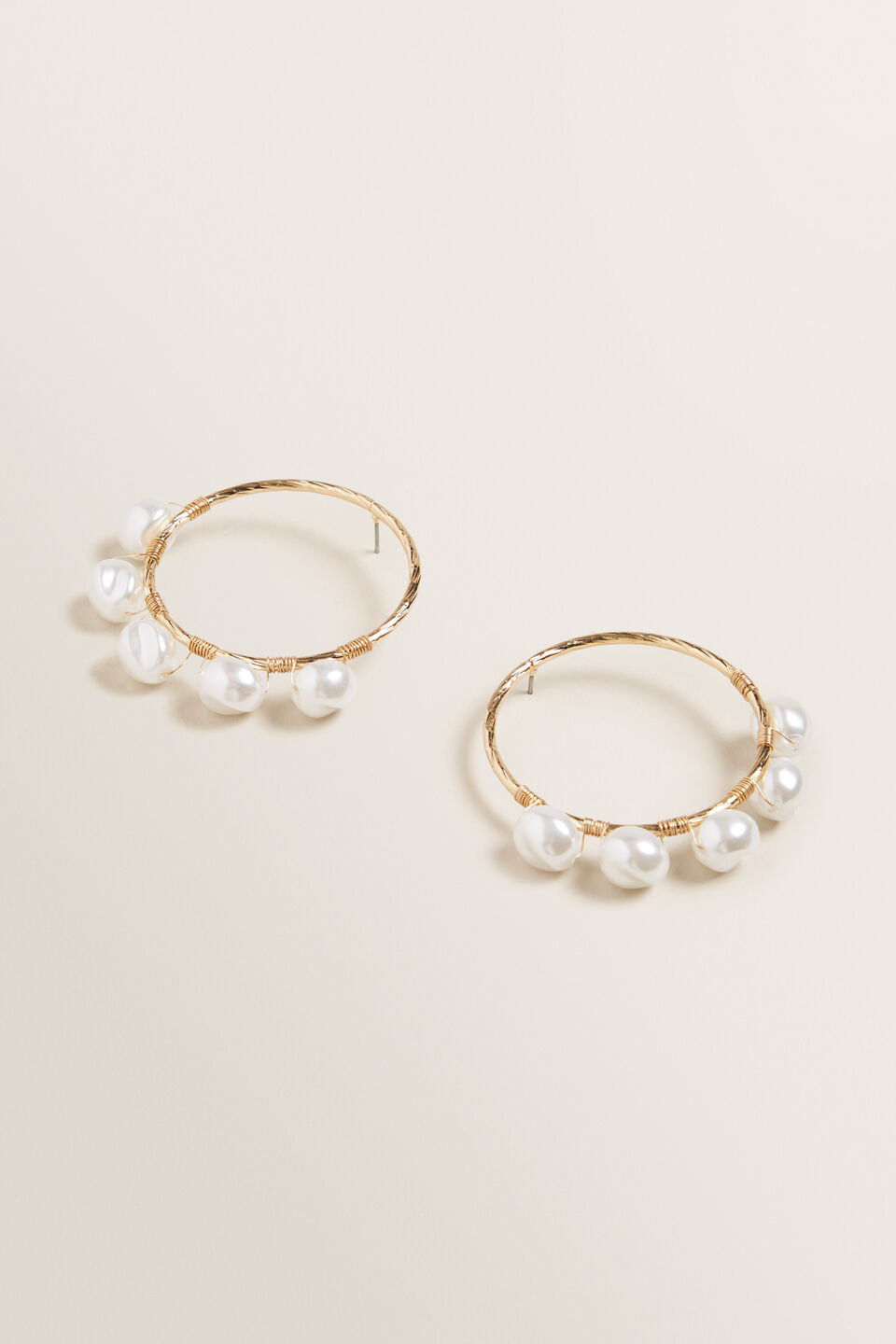 Front Facing Pearl Earrings  Gold