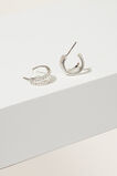 Fine Double Diamante Hoops  Silver  hi-res