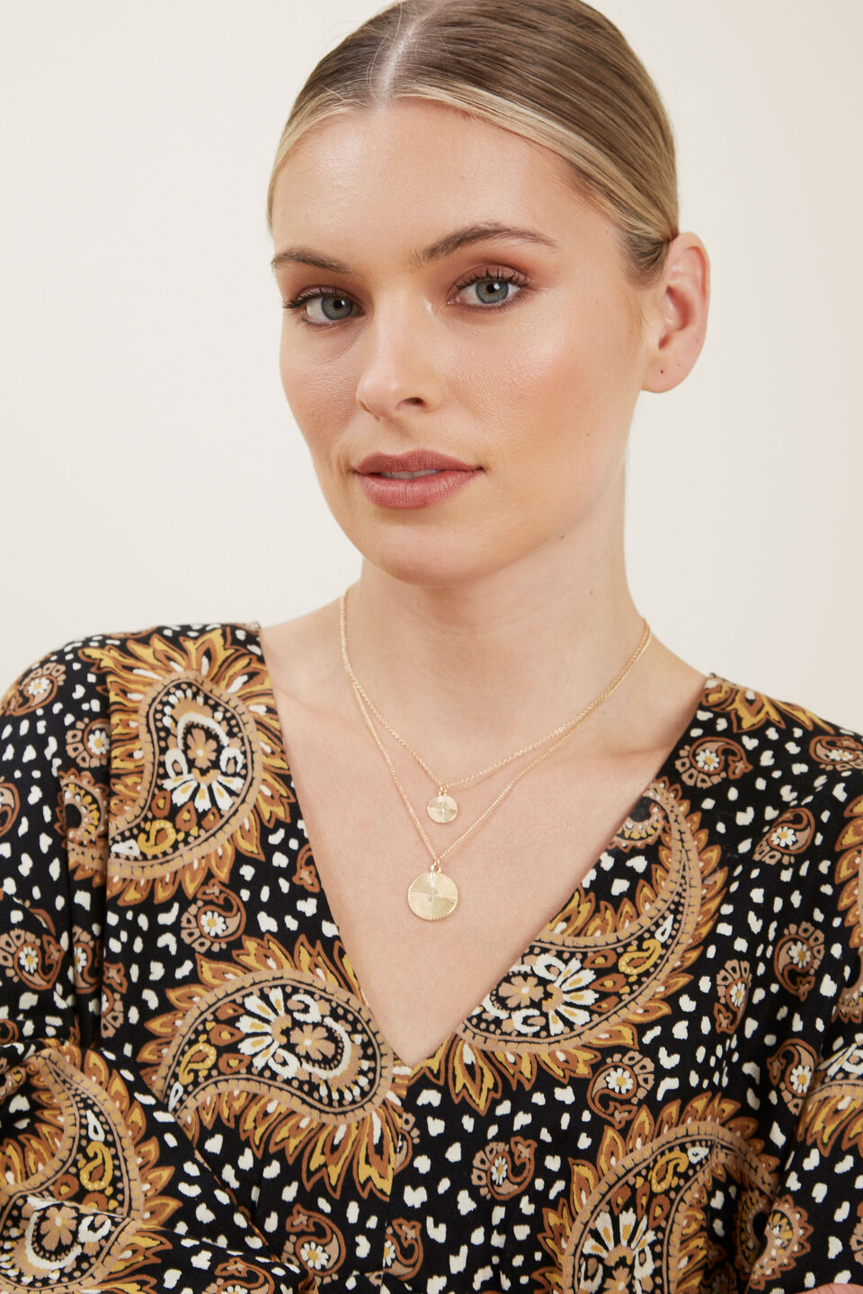 Coin Charm Necklace  Gold