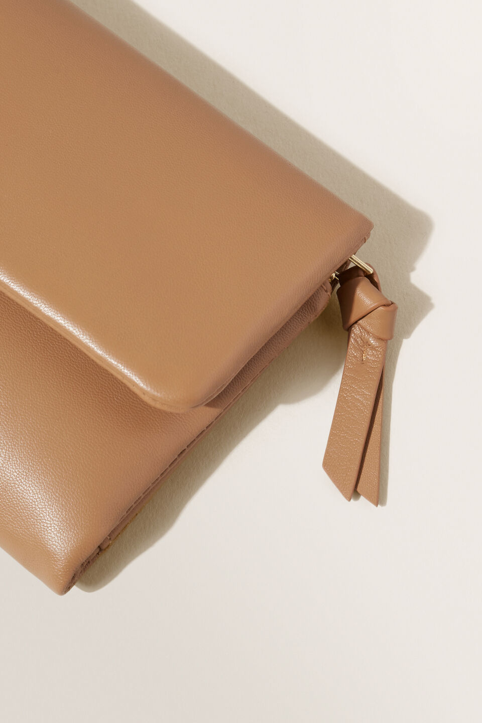 Leather Fold Over Wallet  Honey Dew
