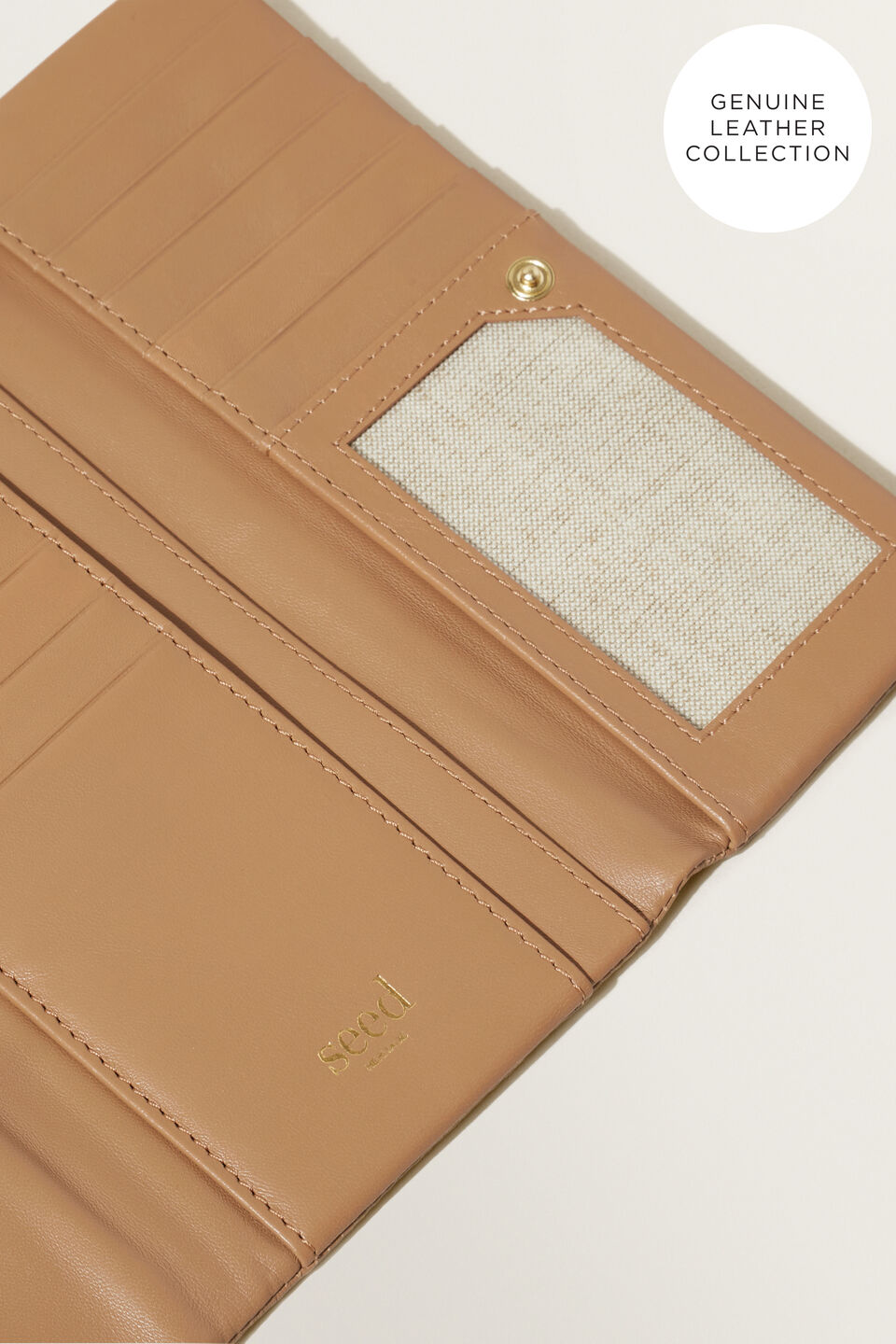 Leather Fold Over Wallet  Honey Dew
