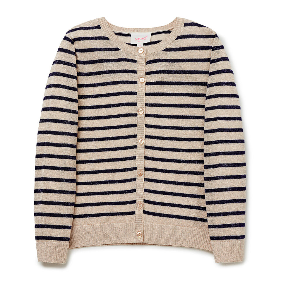 Lurex Stripe Cardigan  