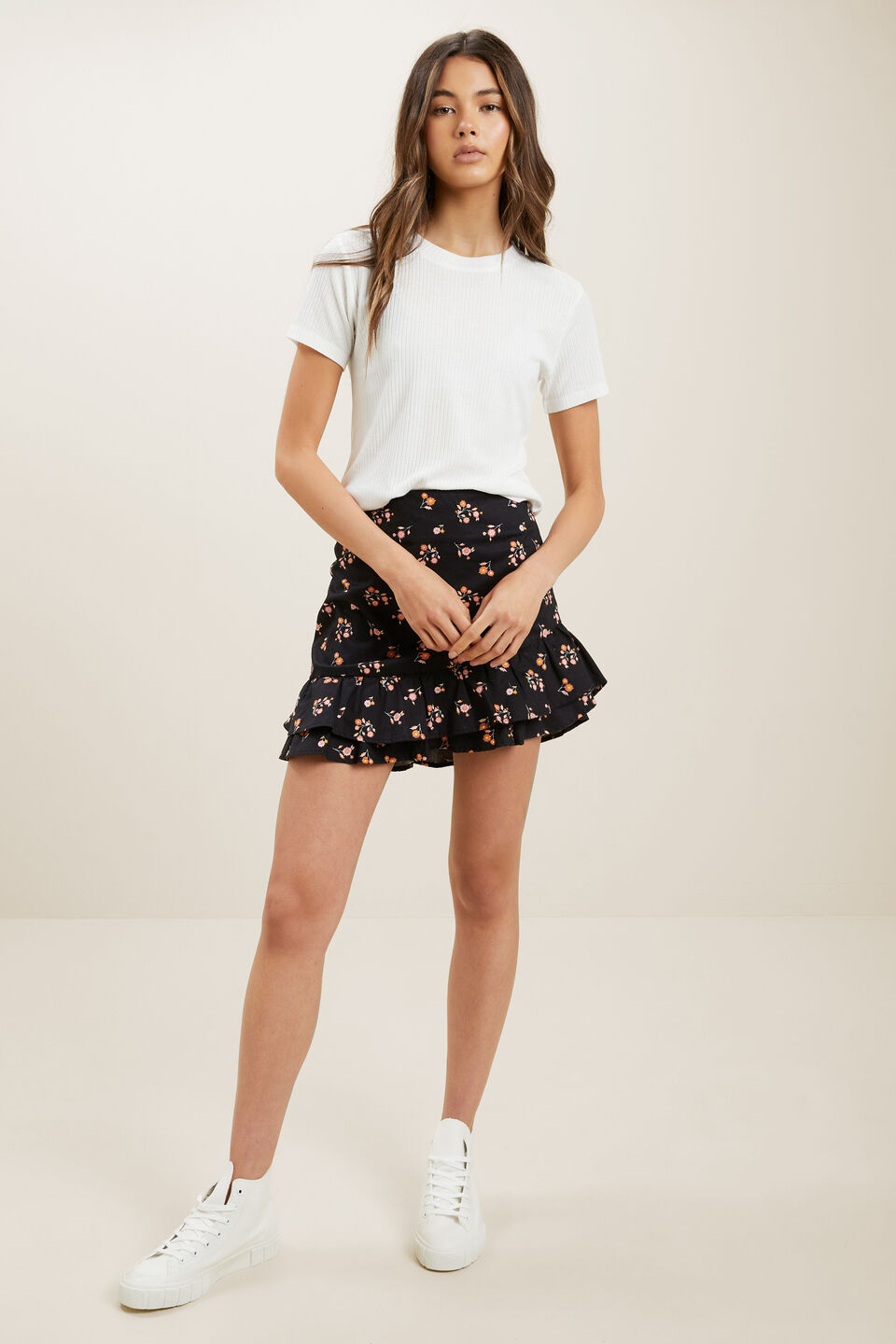 Floral Mini Skirt  Multi