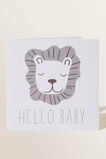 Large Lion Hello Baby Card  Multi  hi-res