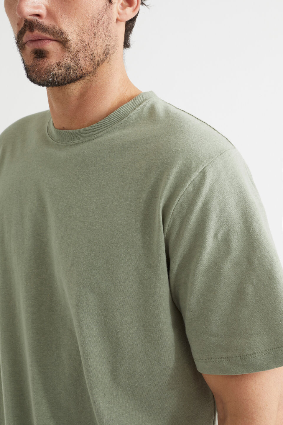 Mens Linen Tee  Eucalyptus