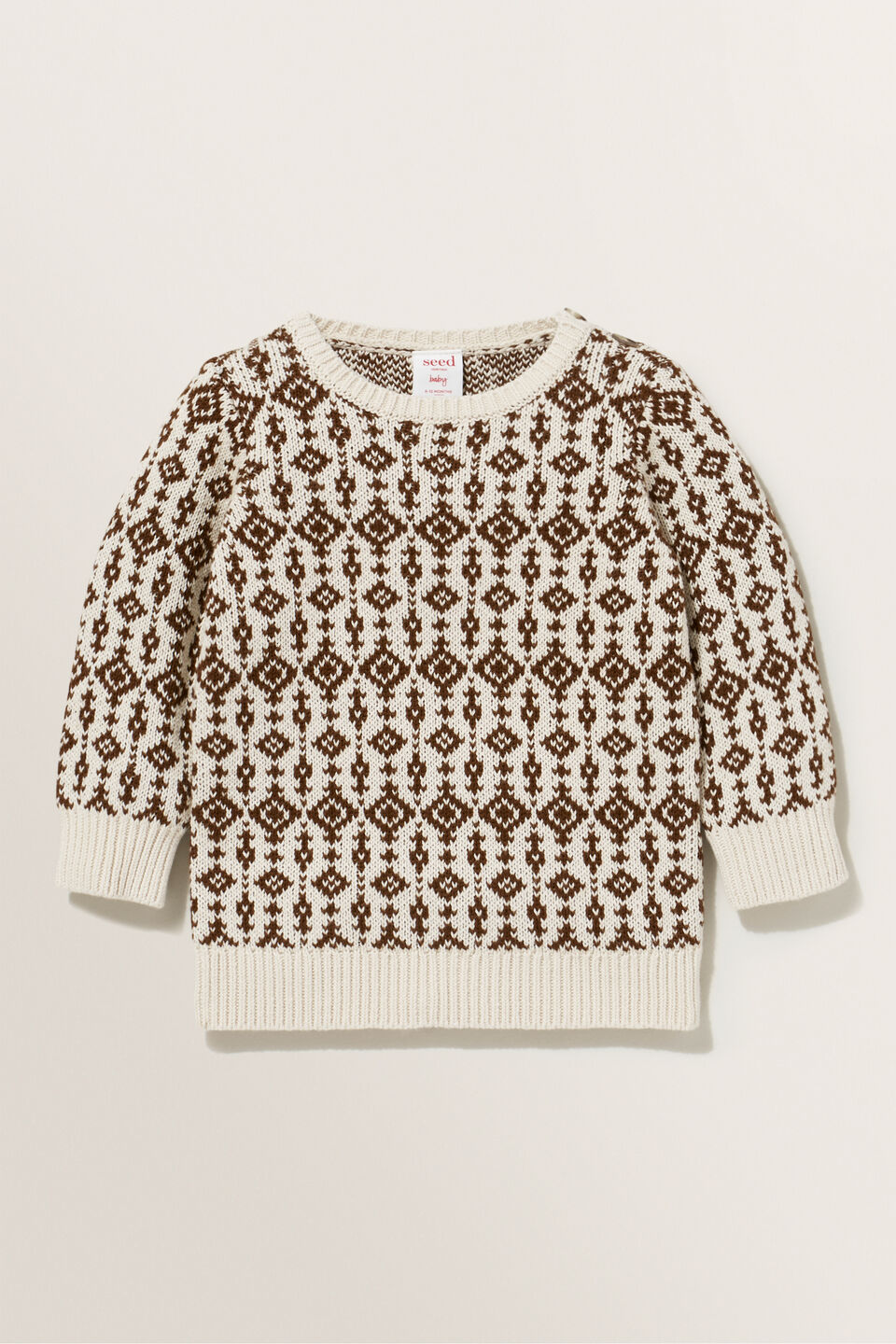 Knit Jacquard Sweater  Cream