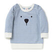 Bear Stripe Crew Sweater    hi-res