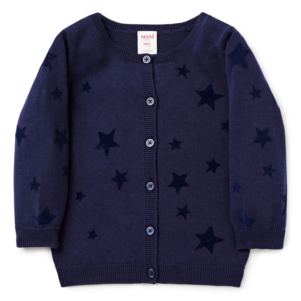 Flocked Star Cardigan  