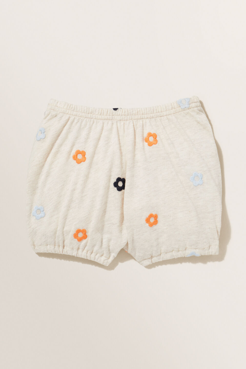 Embroidered Shorts  Oat Marle