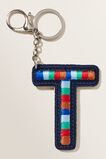 Embroidered Initial Keyring  T  hi-res