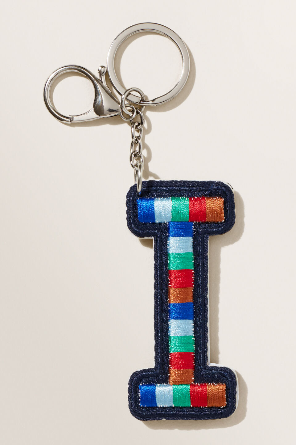 Embroidered Initial Keyring  I