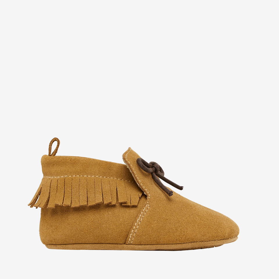 Suede Fringe Moccasins  