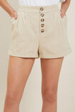 Button Front Short  Sandstone Beige  hi-res