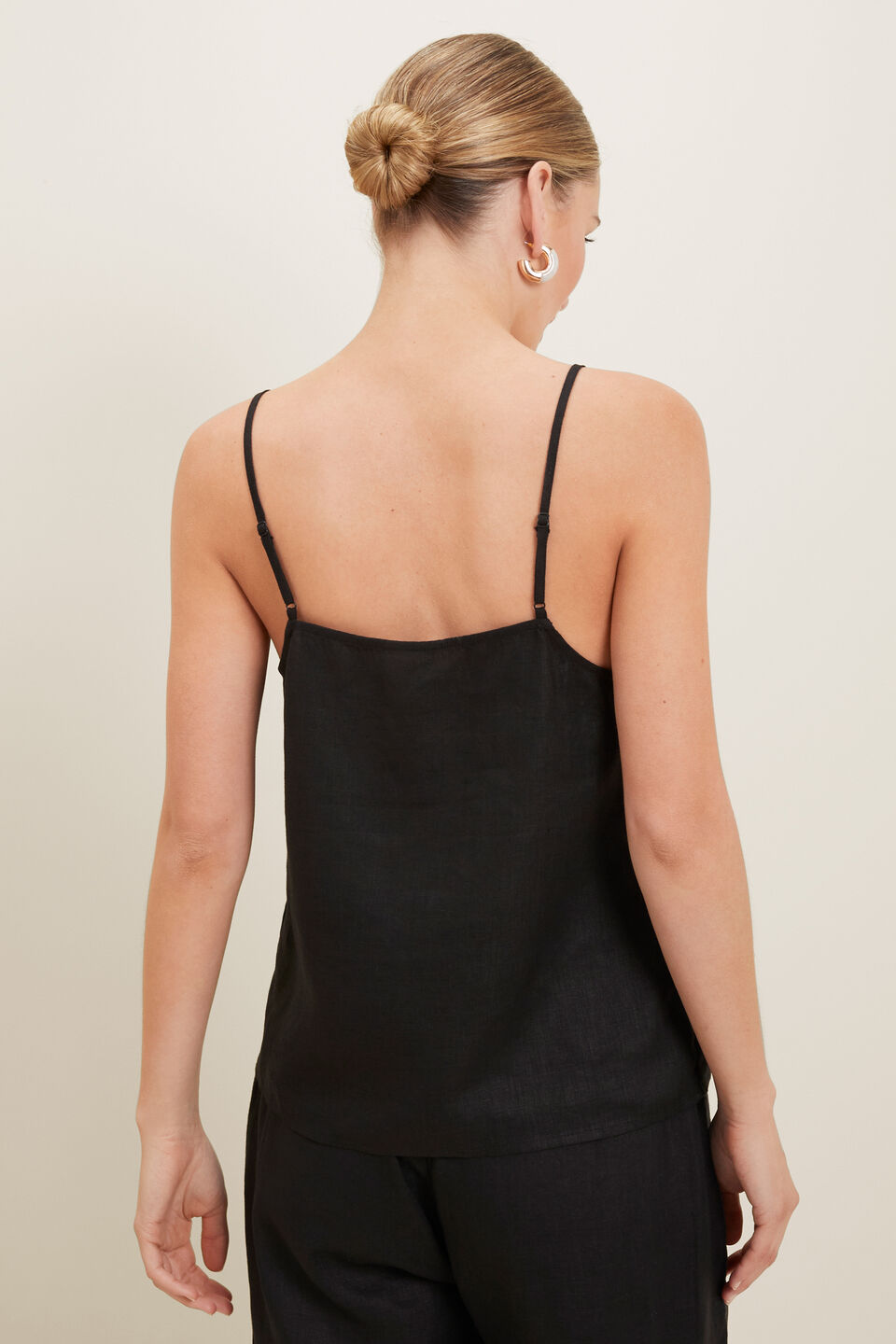 Linen Camisole  Black