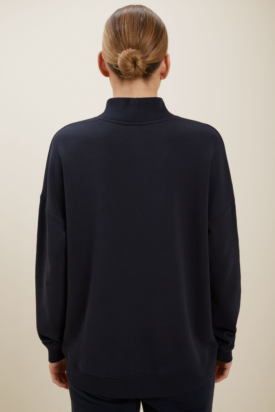 Roll Neck Relaxed Sweater  Deep Navy